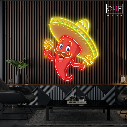 Enseigne au néon LED « Spicy Fiesta »
