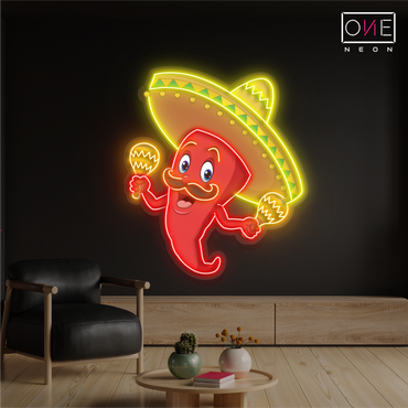 Enseigne au néon LED « Spicy Fiesta »