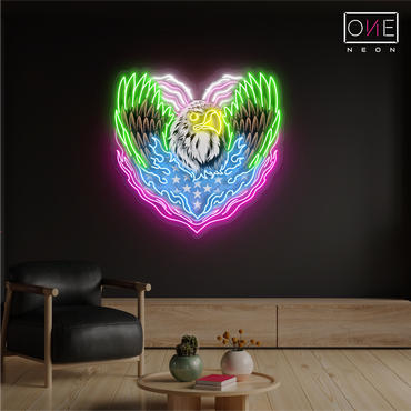 Enseigne lumineuse LED néon « Cœur d'aigle »