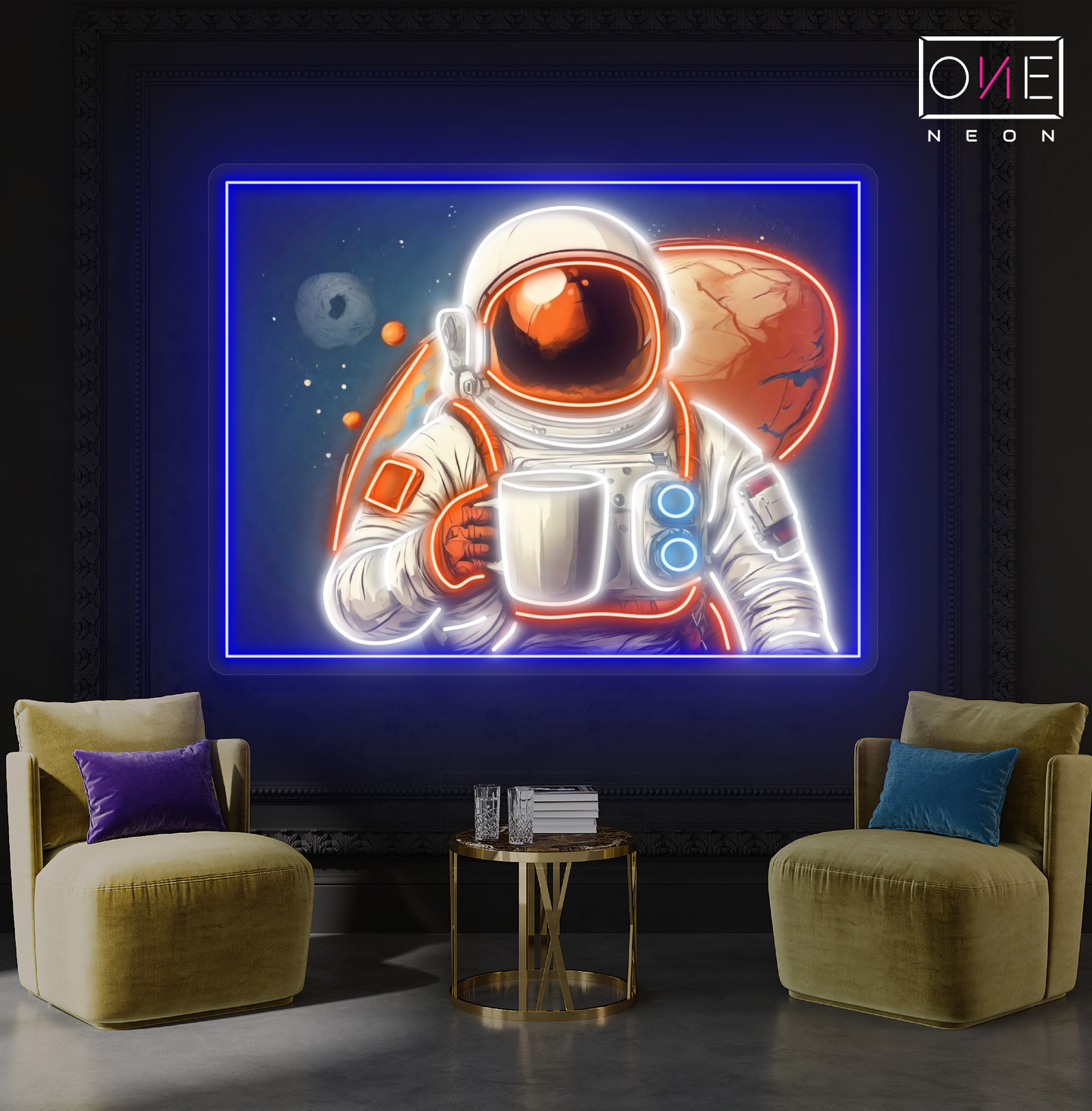Enseigne lumineuse LED néon « Martian Coffee »