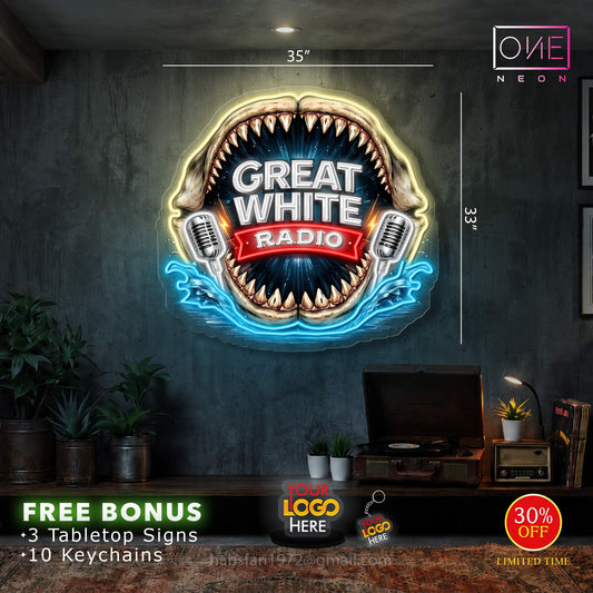 GREAT WHITE RADIO | LED Neon Sign