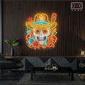 Skull of Roses Artwork Led Neon Sign