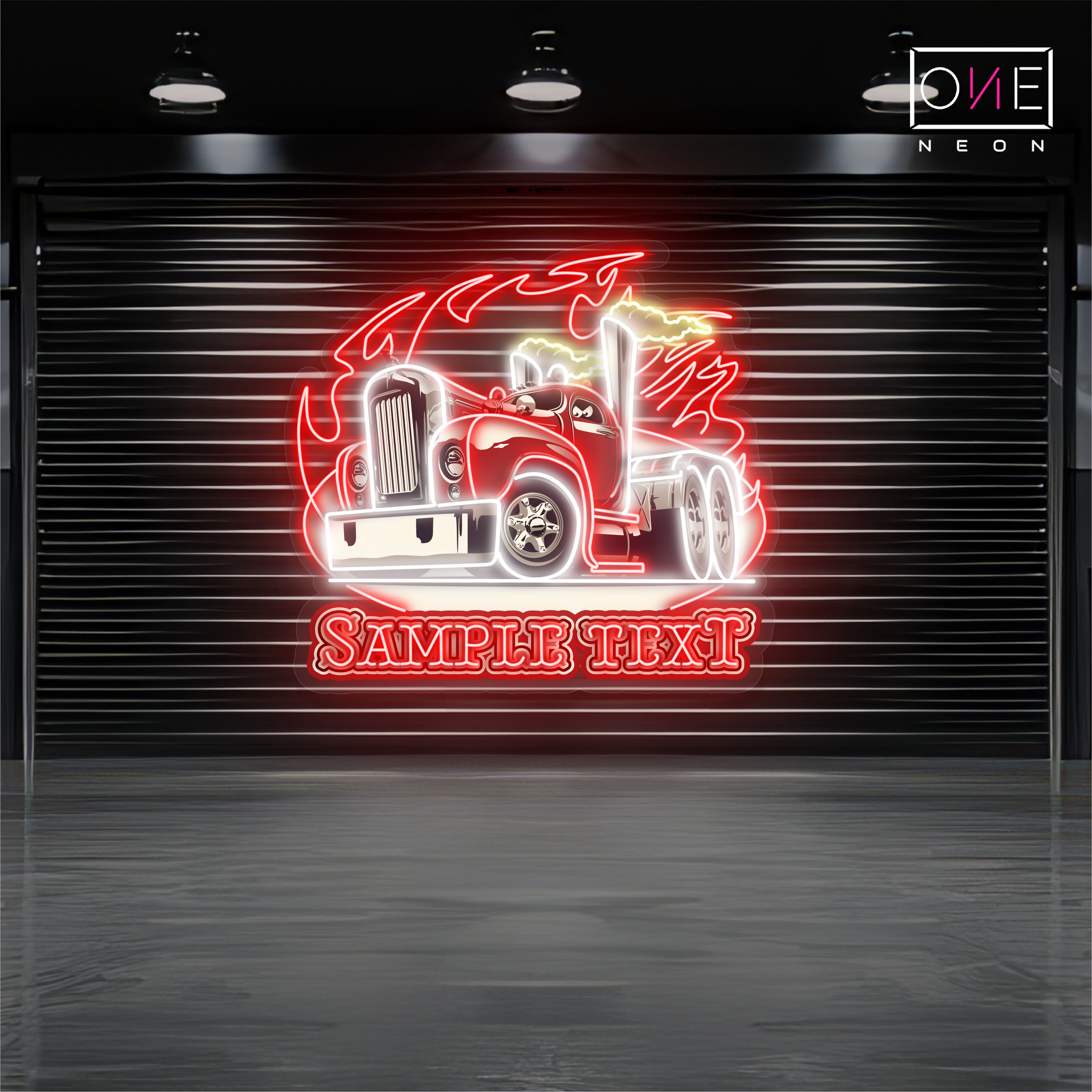 Blazing Truck Artwork Led Neon Sign