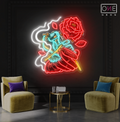 Tattoo Rose Artwork Led Neon Sign