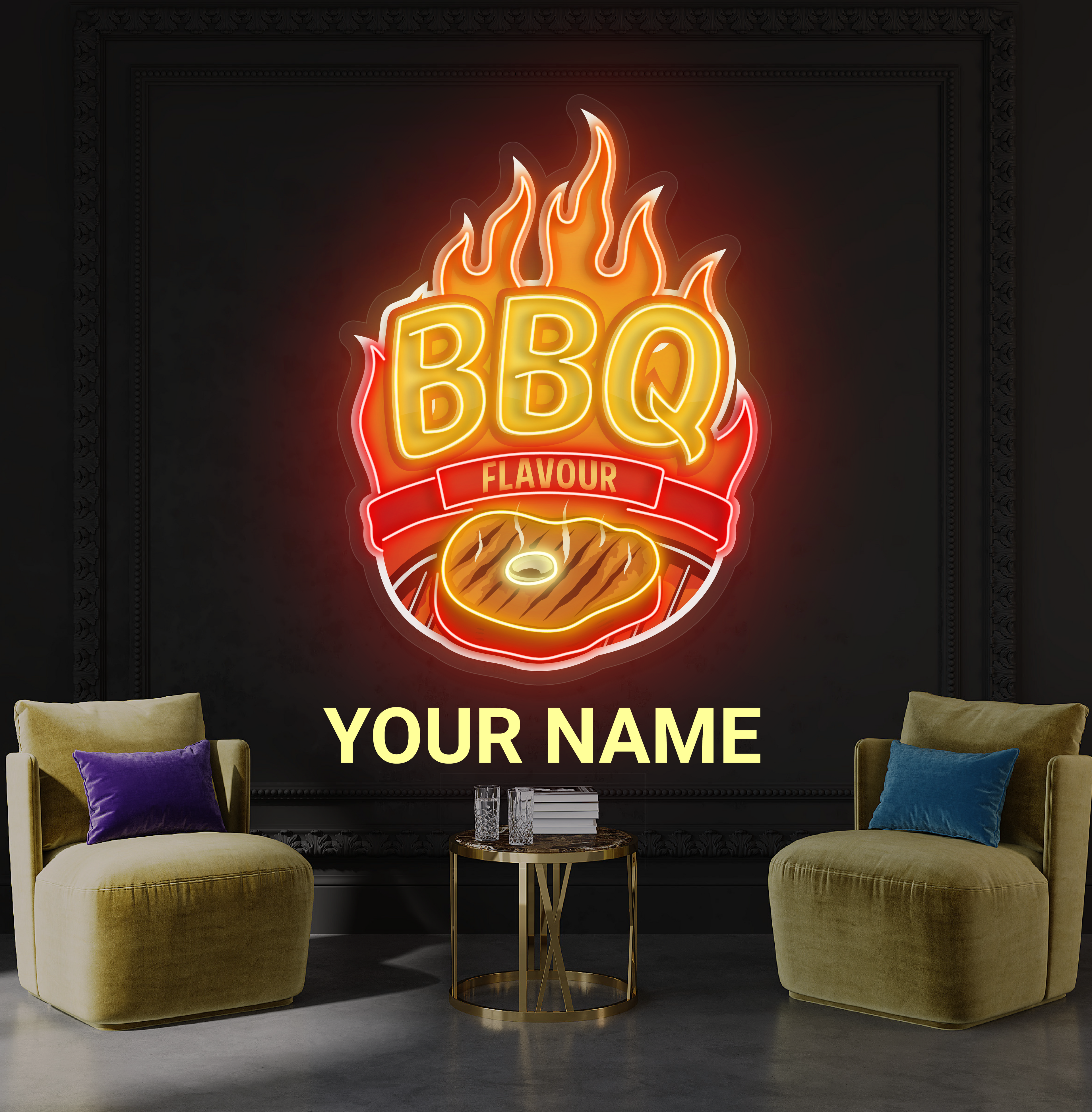BBQ Flavour Artwork Led Neon Sign