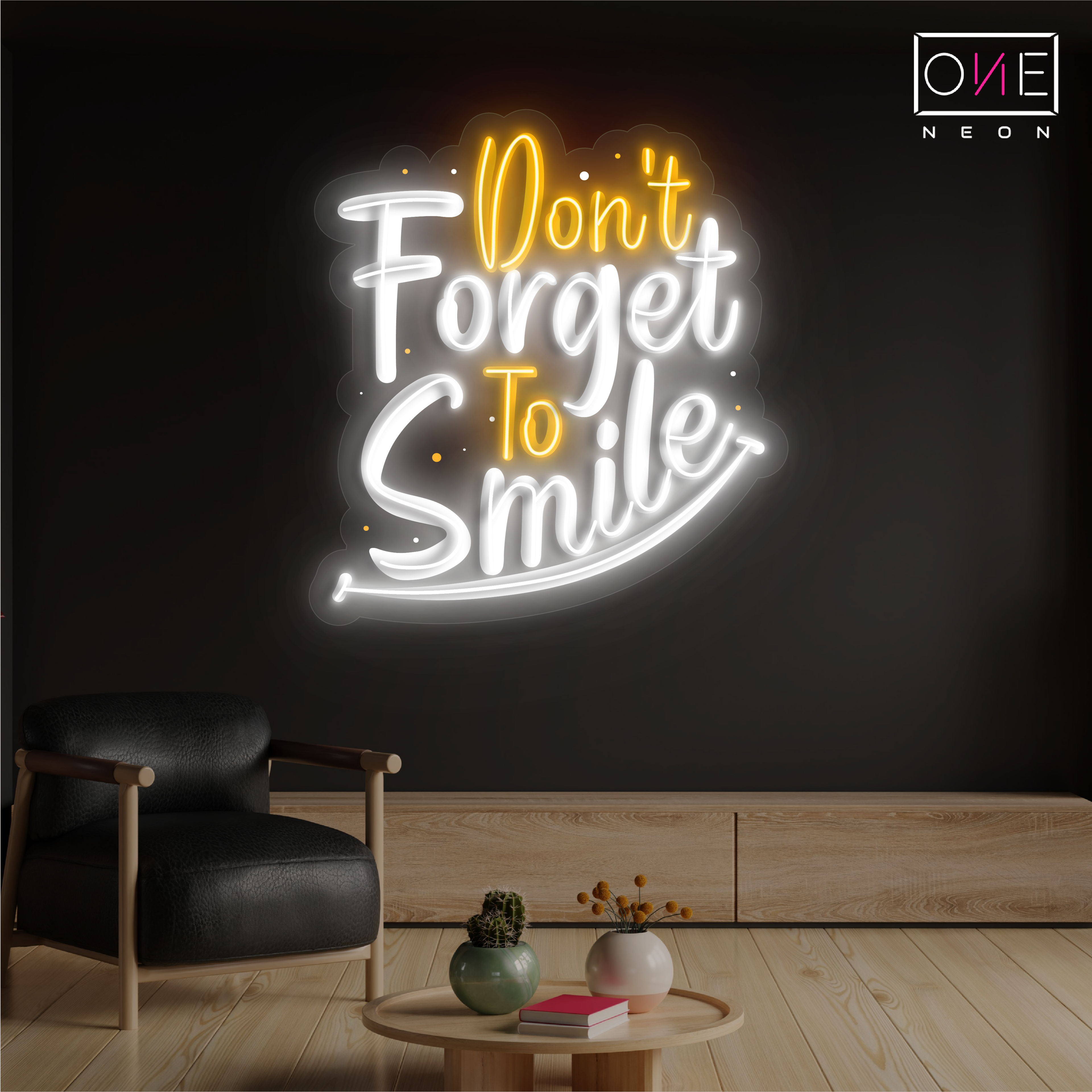Don't Forget To Smile Artwork Led Neon Sign