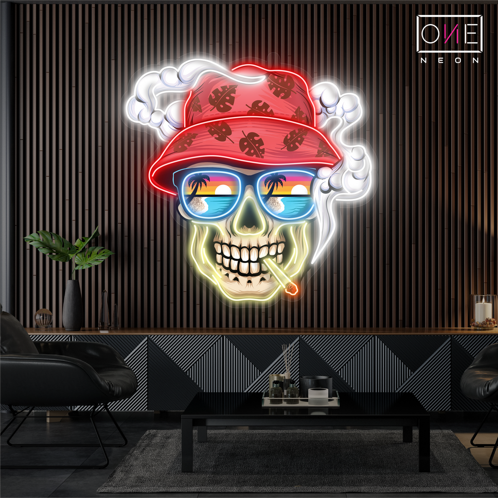 Smoking Skull Artwork Led Neon Sign