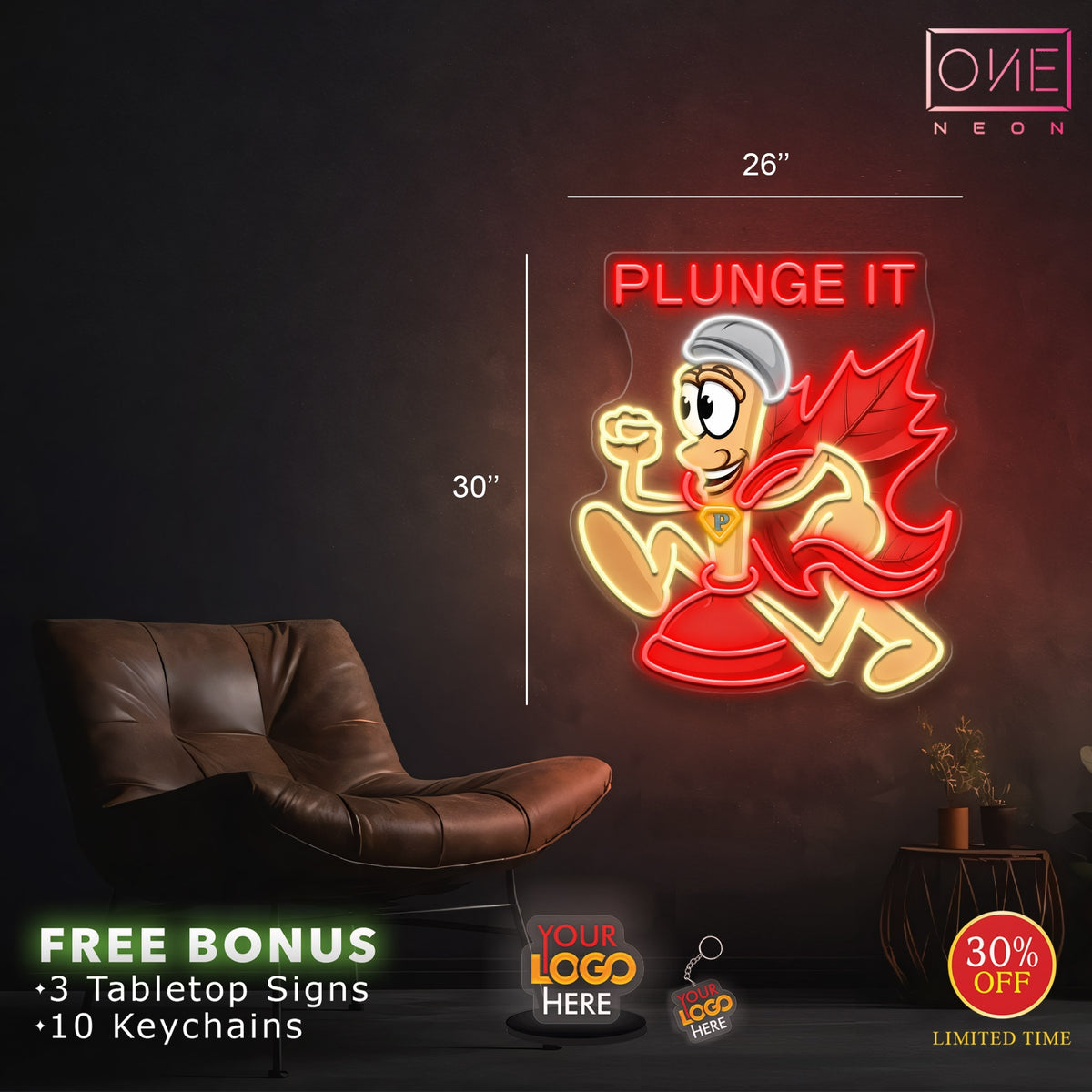PLUNGE IT | LED Neon Sign (Outdoor)