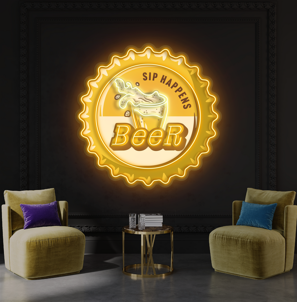 Sip Happens Beer Artwork Led Neon Sign