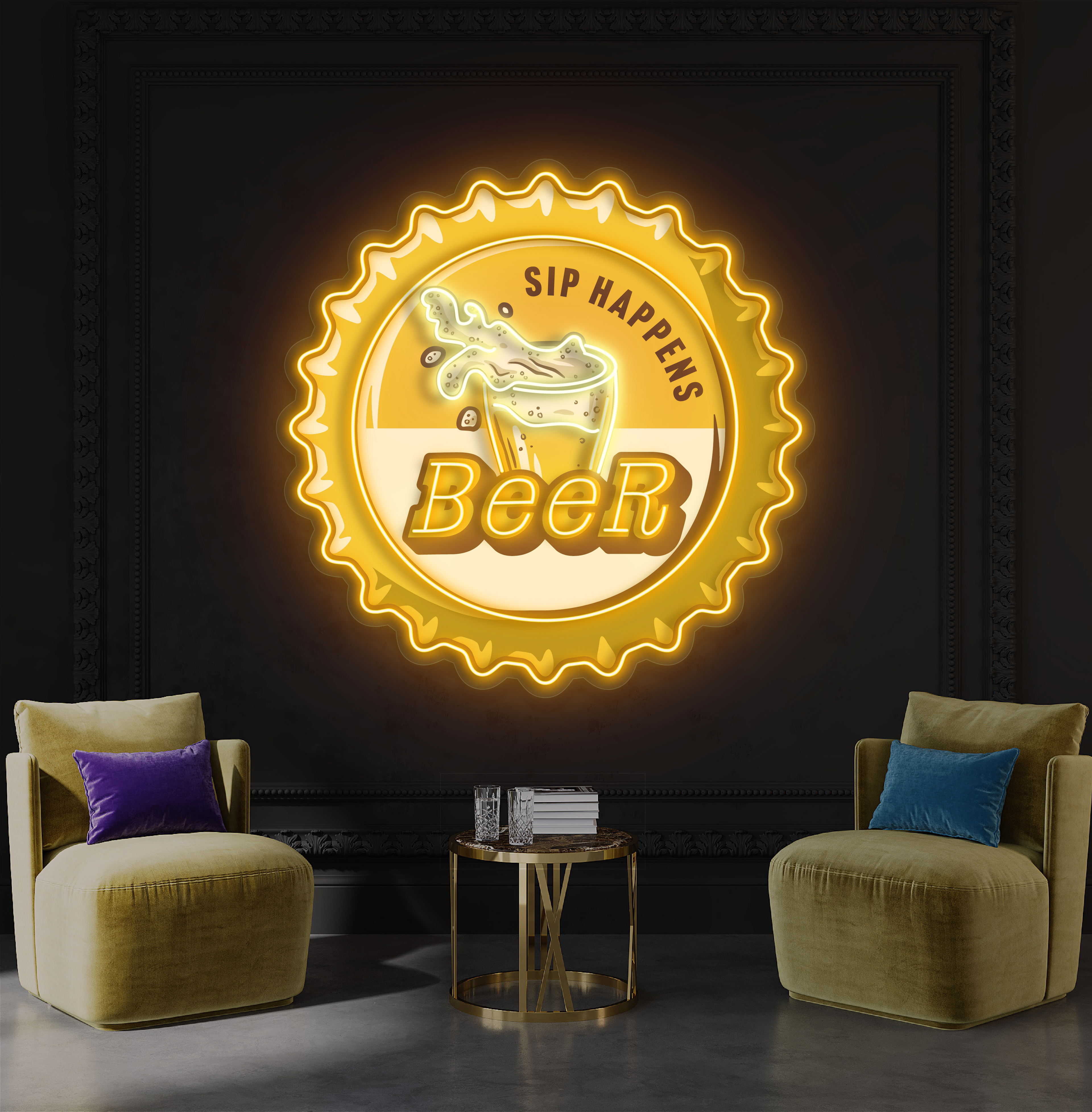 Sip Happens Beer Artwork Led Neon Sign