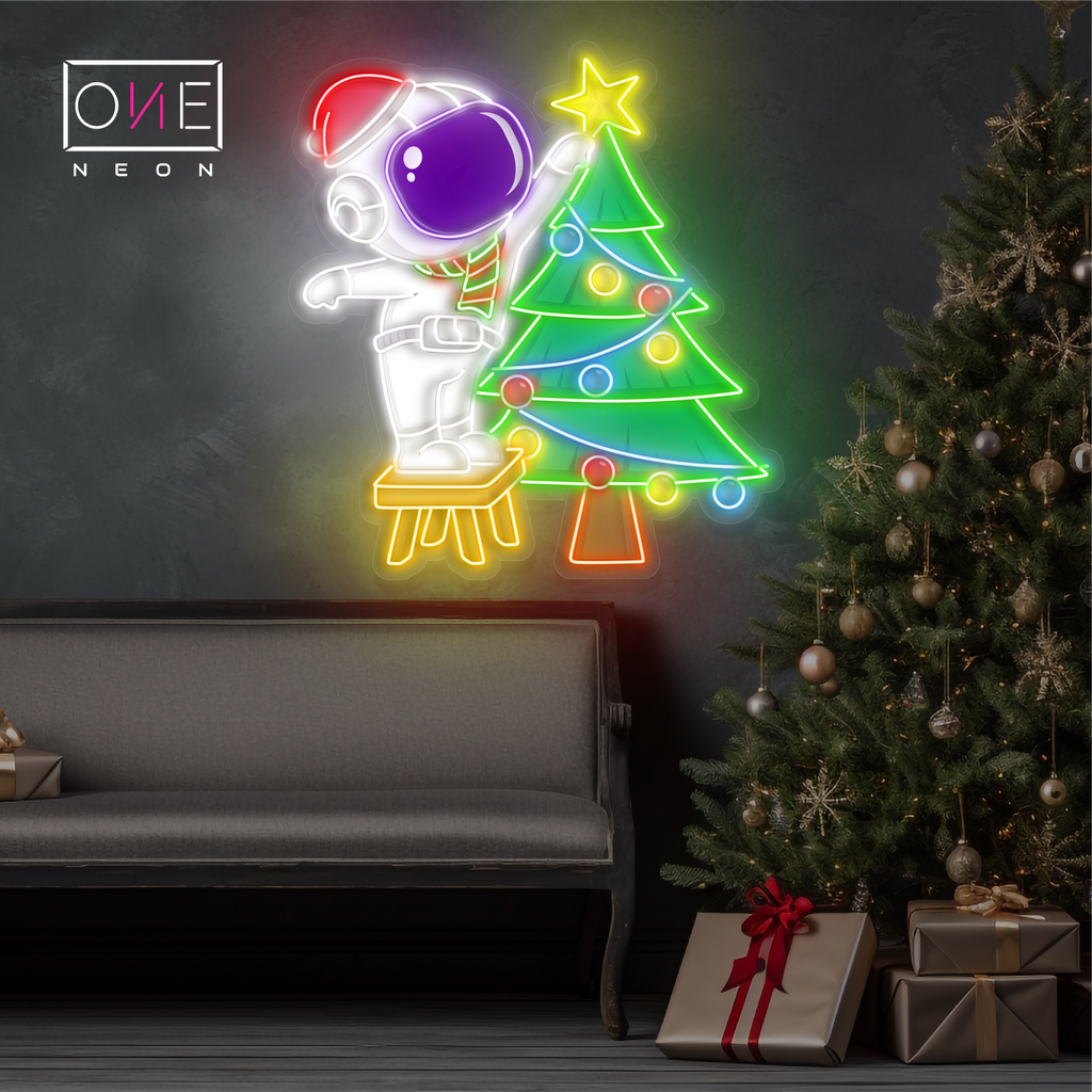 Christmas Astronaut Artwork Led Neon Sign