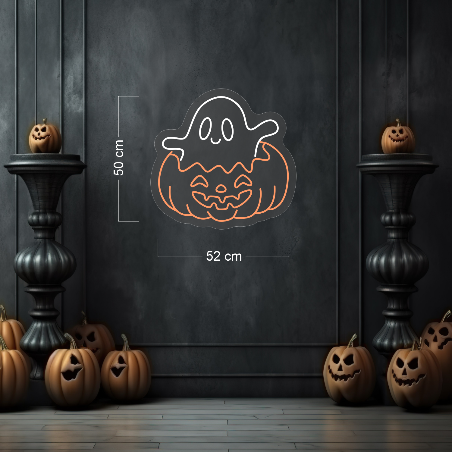 Ghost in Pumpkin LED Neon Sign