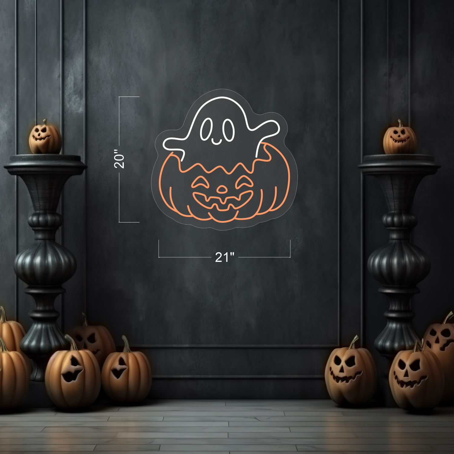 Ghost in Pumpkin LED Neon Sign