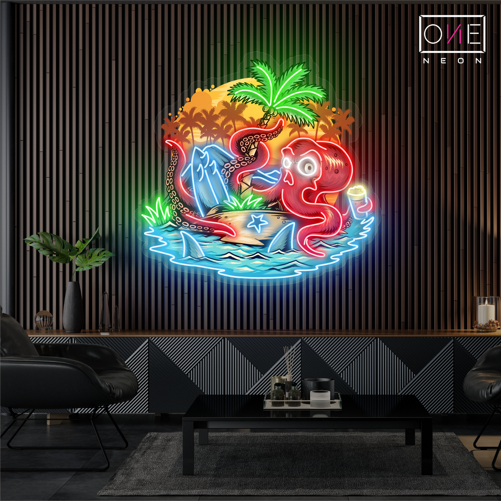 Octopus Island Artwork Led Neon Sign