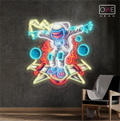 Astronaut Riding Rocket Board Artwork Led Neon Sign