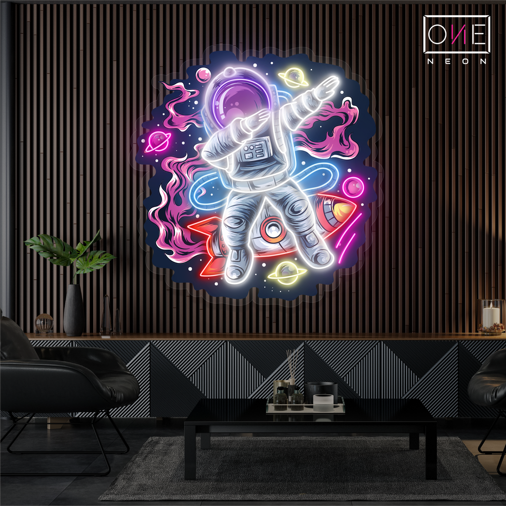 Dabbing Astronaut Artwork Led Neon Sign