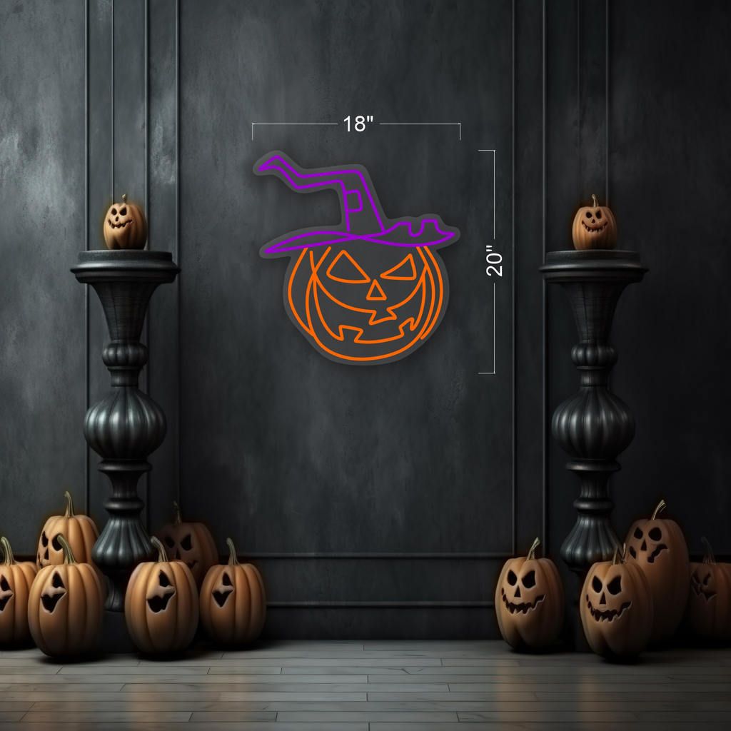 Pumpkin Witch Hat LED Neon Sign