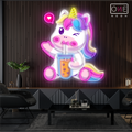Bubble Tea Unicorn Artwork Led Neon Sign
