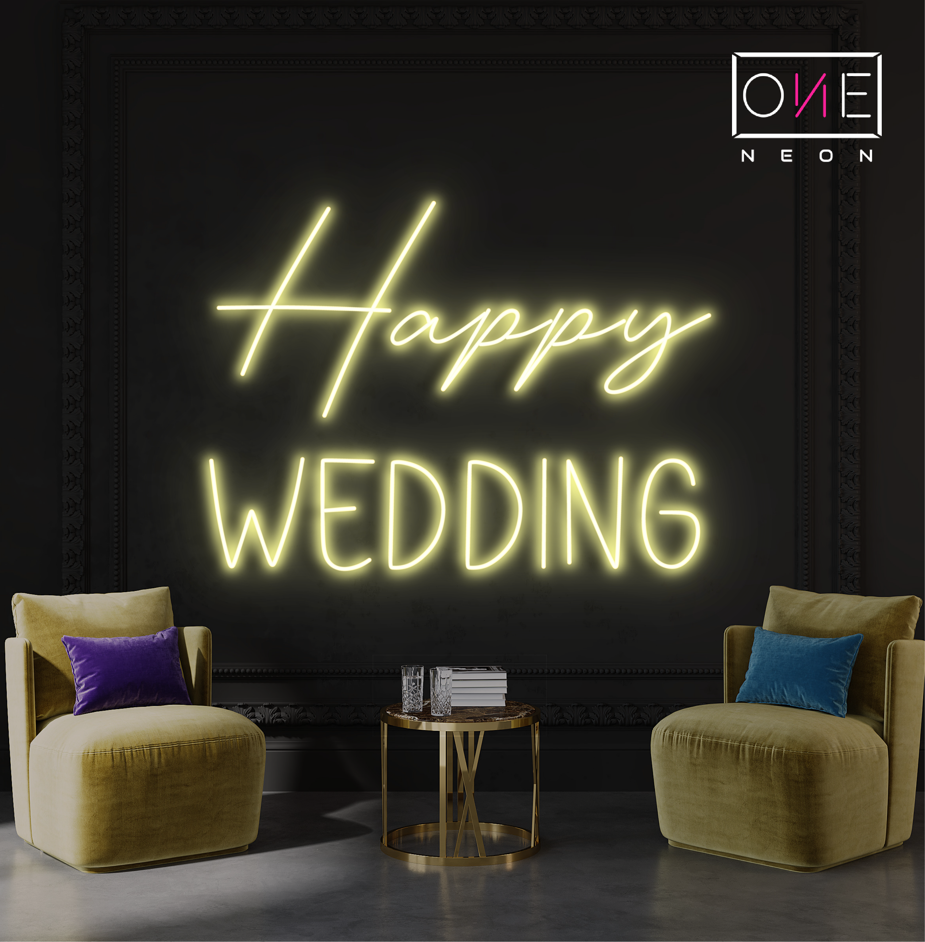Happy Wedding Led Neon Sign