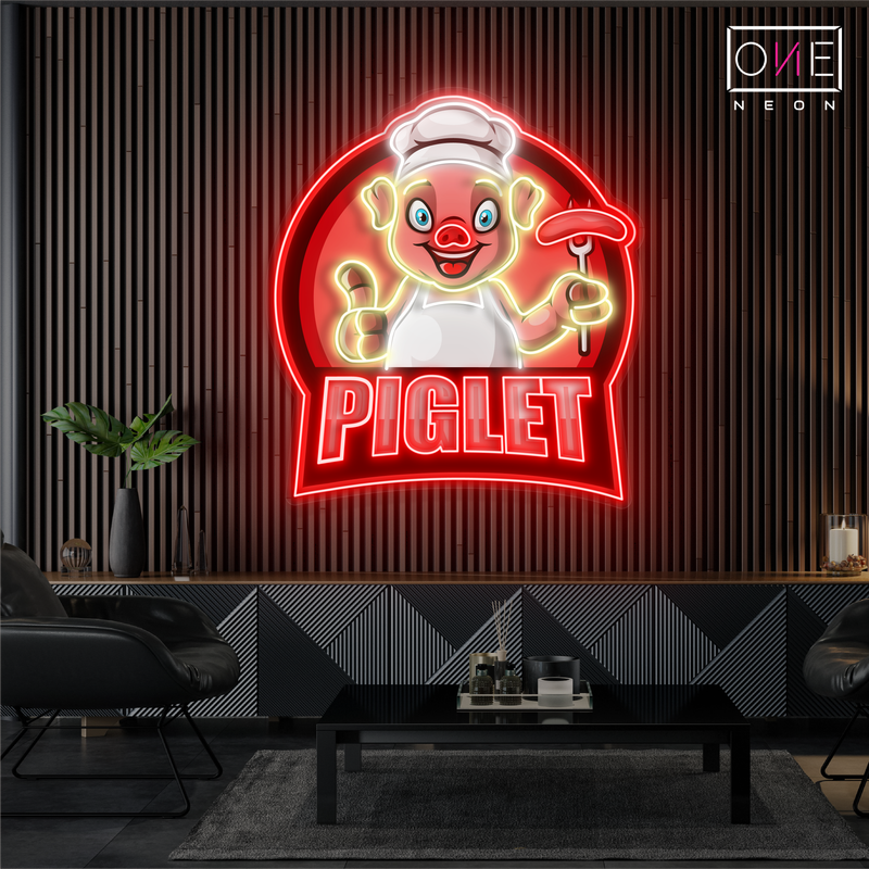 Enseigne néon LED Cochonnet Barbecue