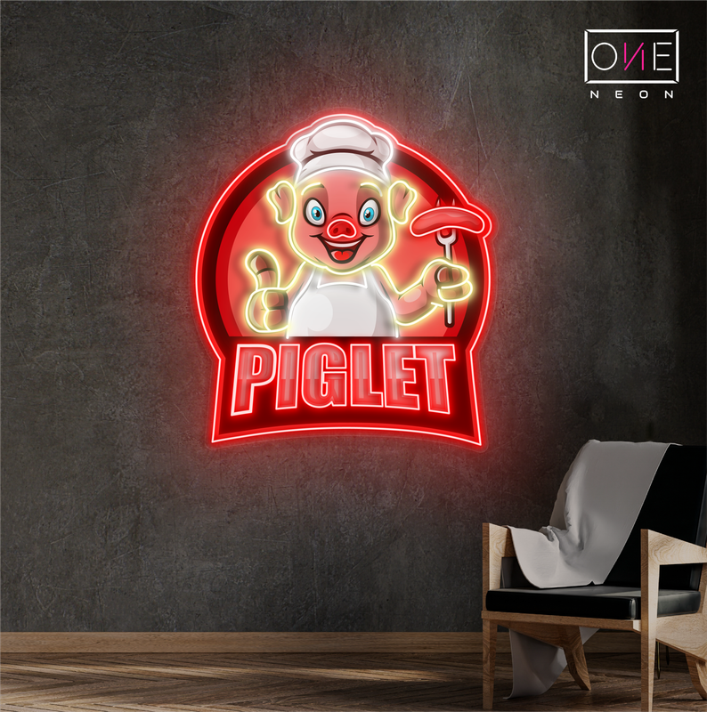 Enseigne néon LED Cochonnet Barbecue