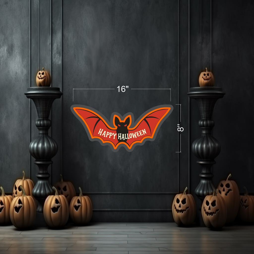 Happy Halloween Bat LED Neon Sign