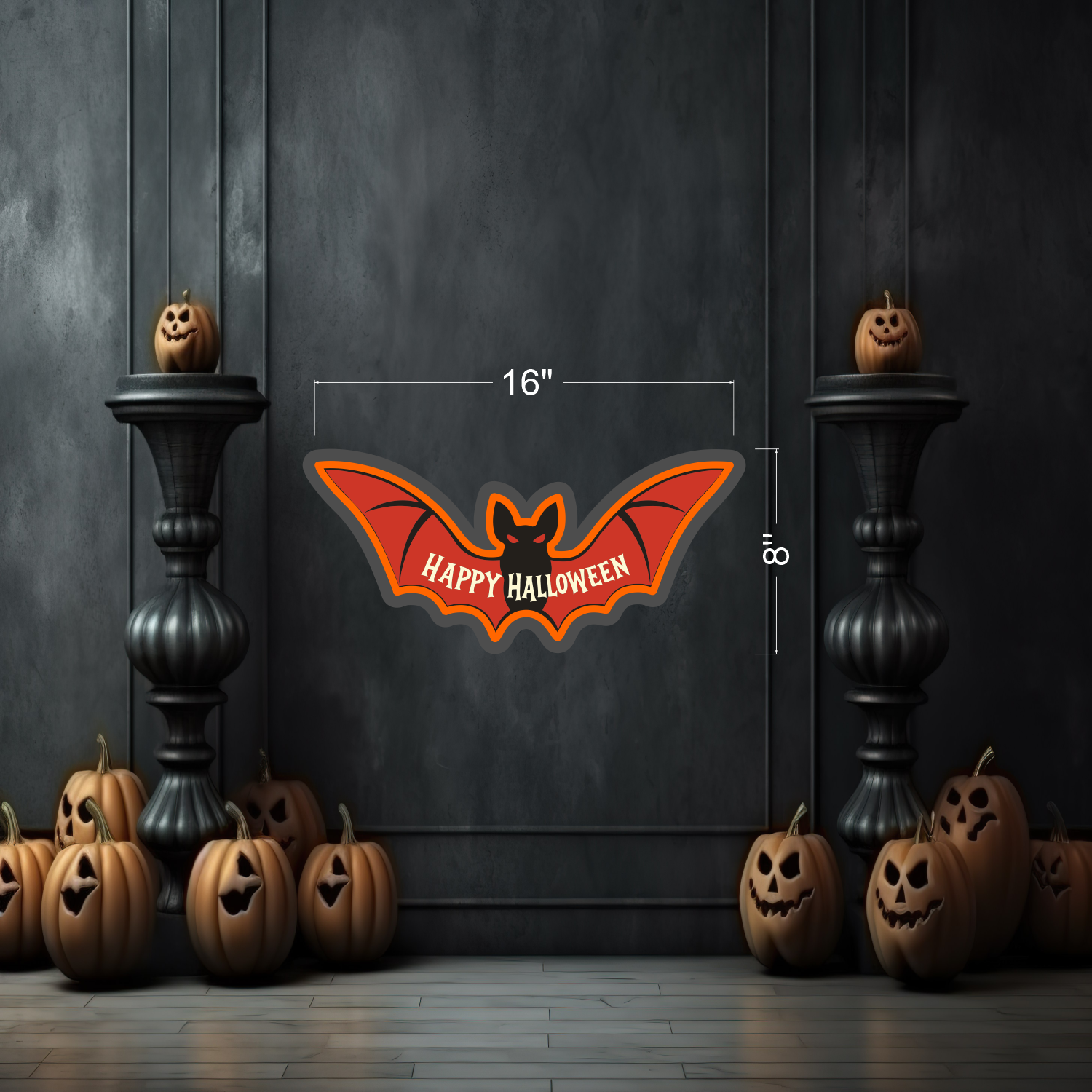 Happy Halloween Bat LED Neon Sign