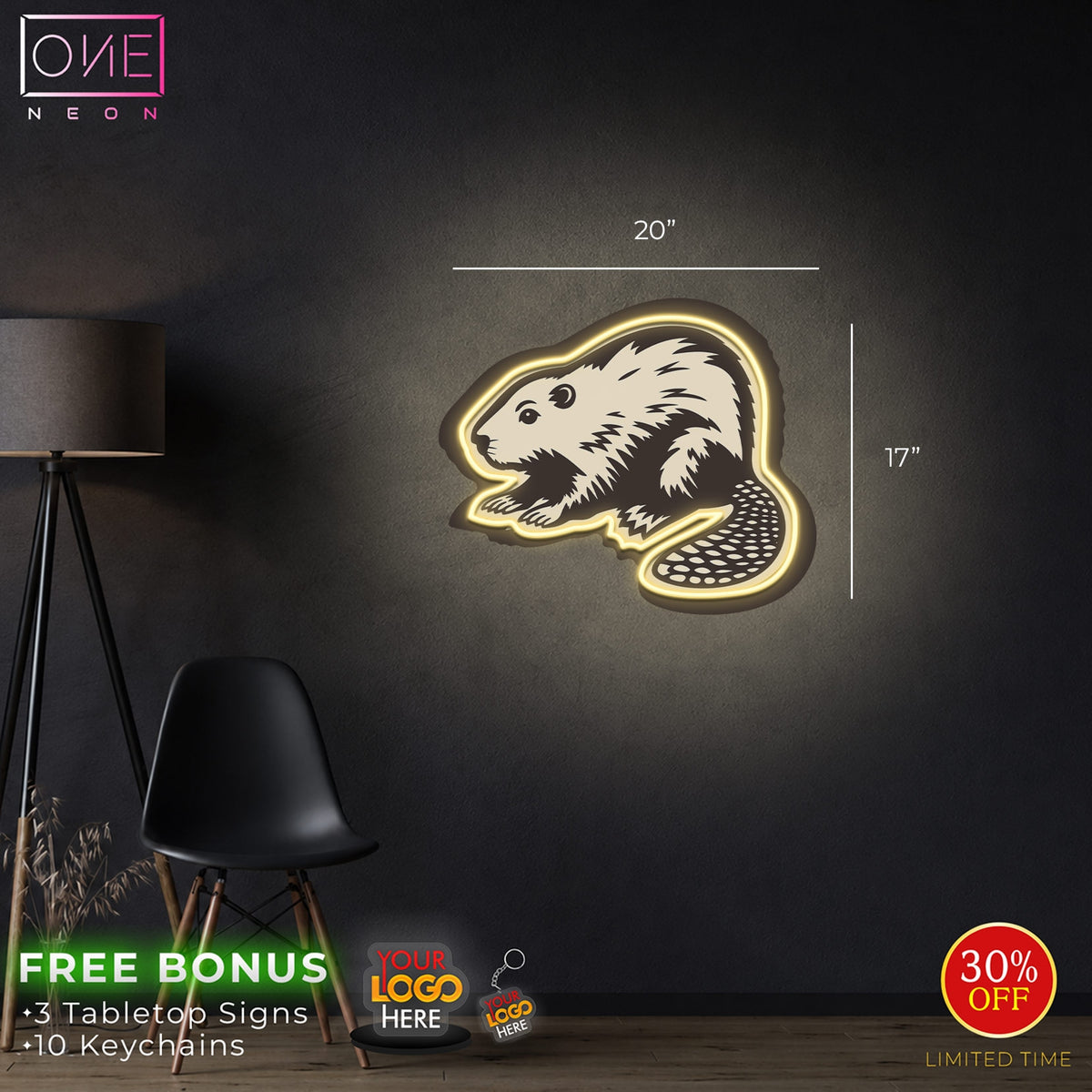 BEAVER | LED Neon Sign (hybrid)