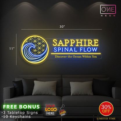 Sapphire Spinal Flow | LED Neon Sign (Waterproof)