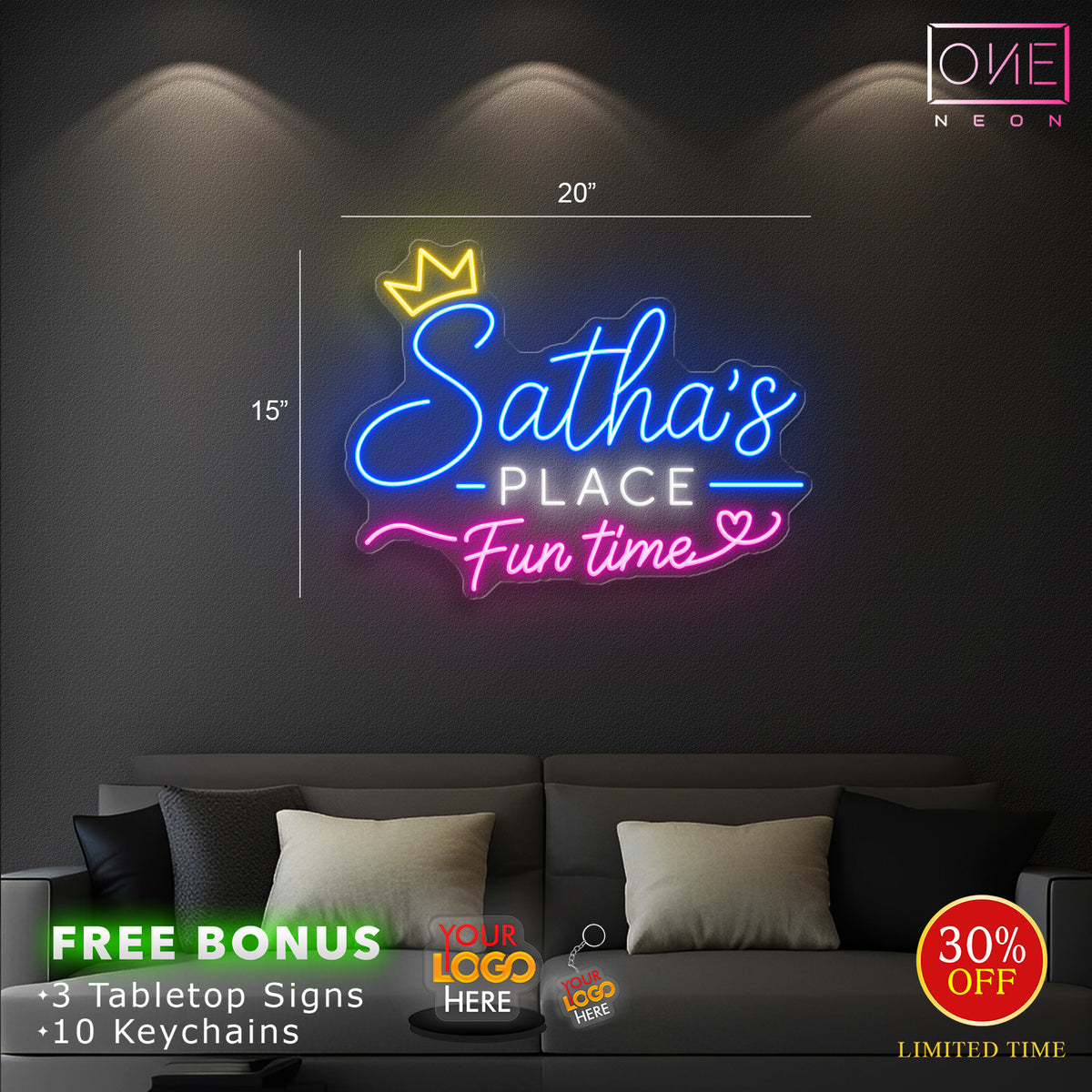 Satha's Place Fun time | LED Neon Sign