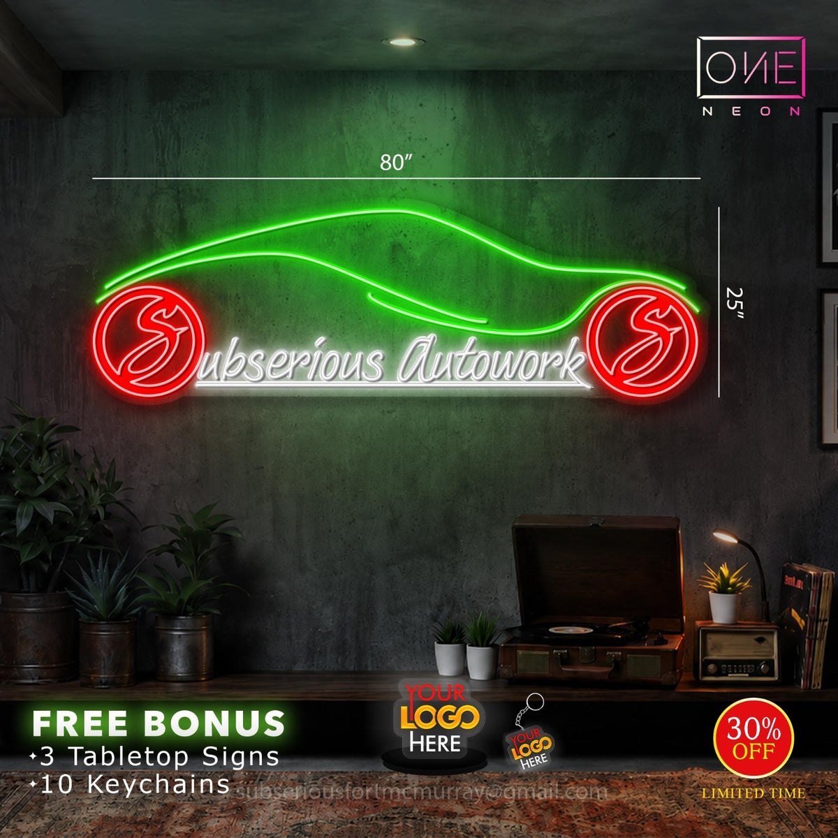 Subserious Autowork | LED Neon Sign (waterproof)