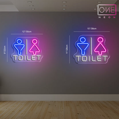 Enseigne néon LED Toilettes