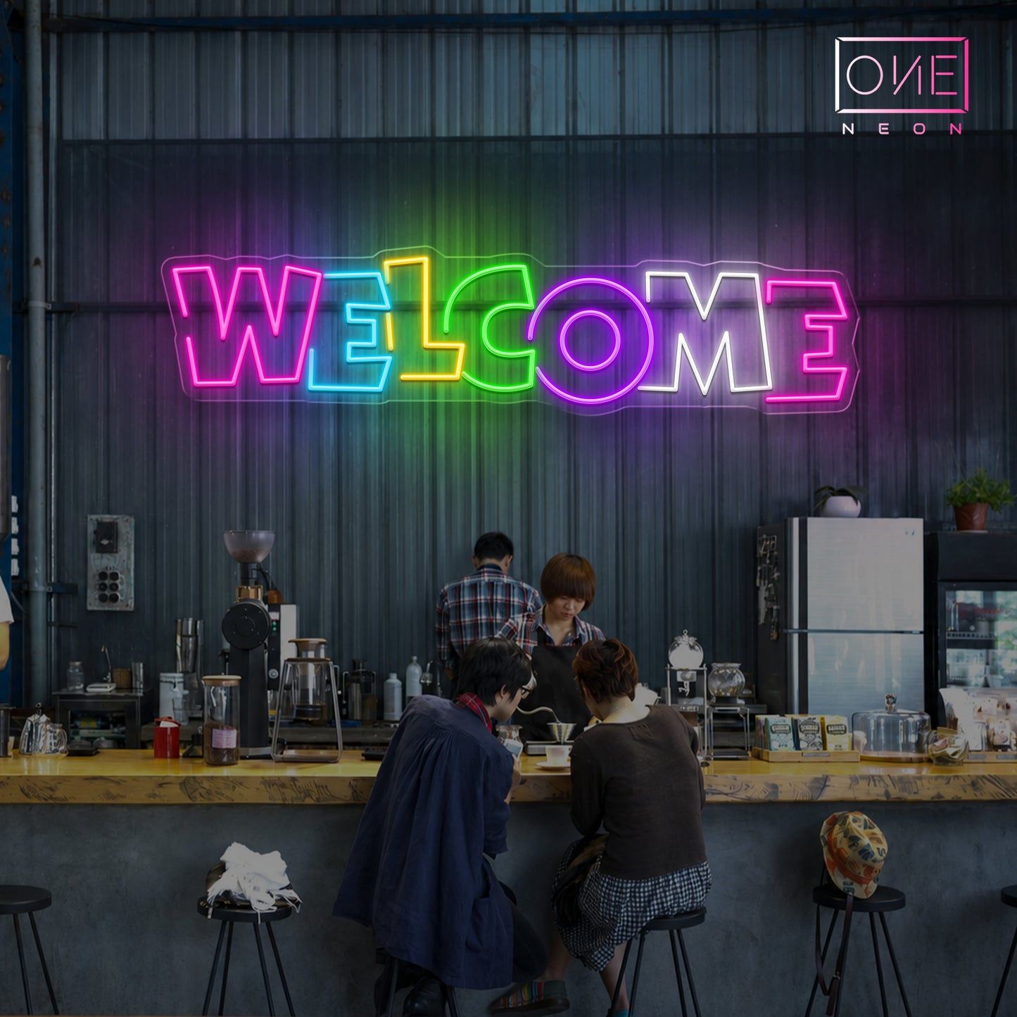 Enseigne néon LED de bienvenue