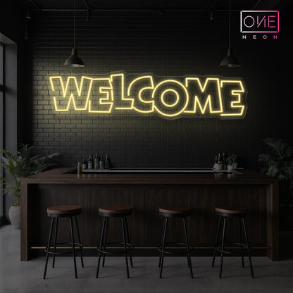 Enseigne néon LED de bienvenue