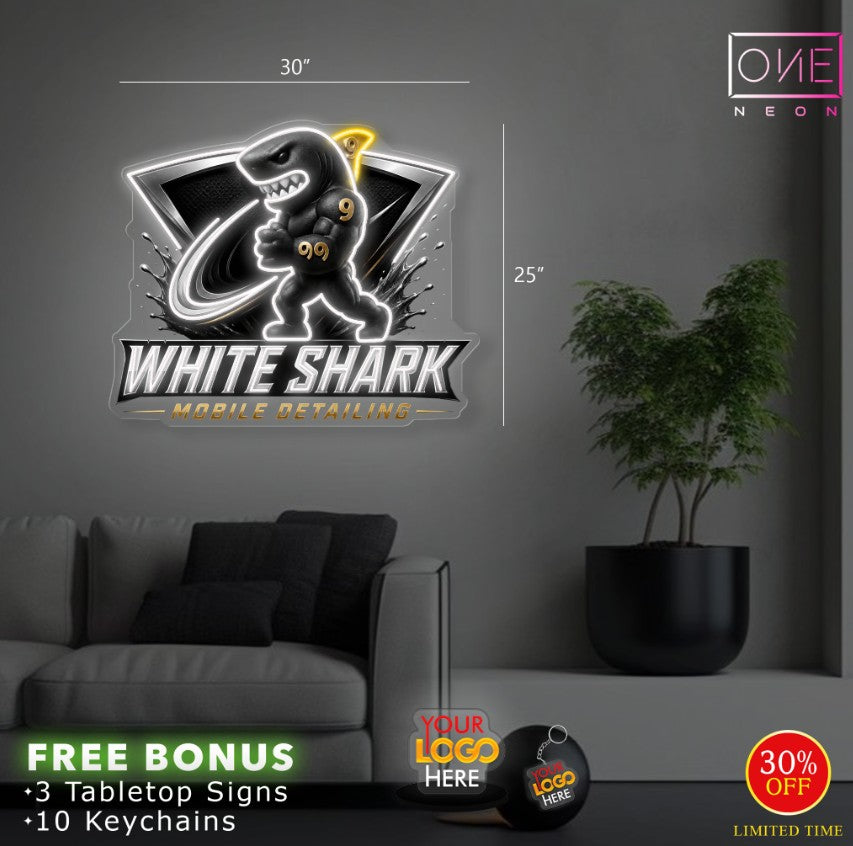 WHITE SHARK | LED Neon Sign