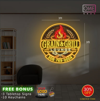 GRAIN & GRILL LOUNGE | LED Neon Sign