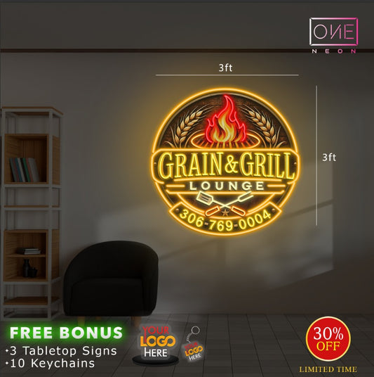 GRAIN & GRILL LOUNGE | LED Neon Sign