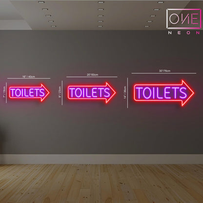 Enseigne néon LED Toilettes